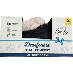 Dearfoams Total Comfort Memory Foam Women’s Slippers - Black - Size Small 5-6